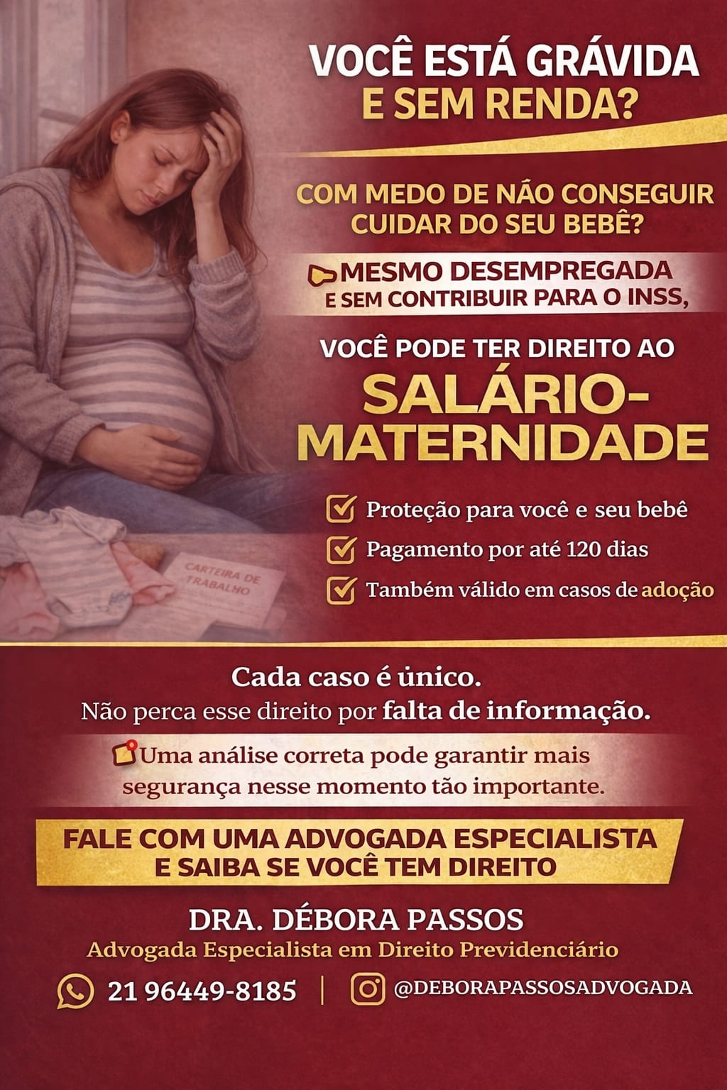 Informações sobre Salário Maternidade - Dra. Débora Passos